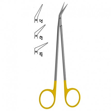 Debakey Potts-Smith Scissors, W/ Tungsten Carbide Inserts, Rounded Tips, Angled 25 Degrees, 7" (17.5 Cm)